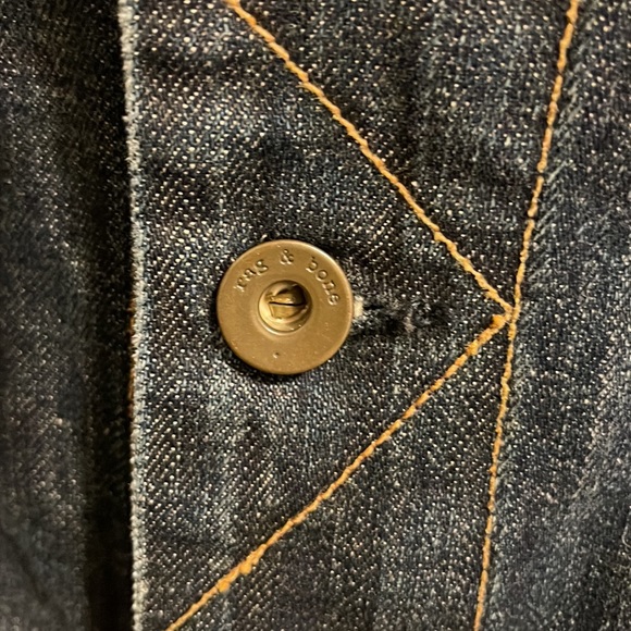 Rag & Bone Blue Distressed Denim Jacket Size Medium Made in USA - Picture 6 of 9
